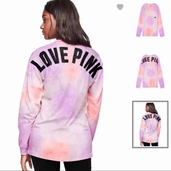 PINK Victoria's Secret Tops - NWT VS PINK XS TIE DYE LONG SLEEVE TEE